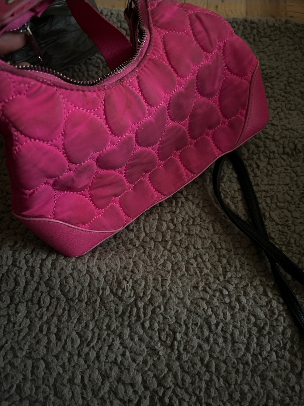 Women’s Quilted Pink Shoulder Bag